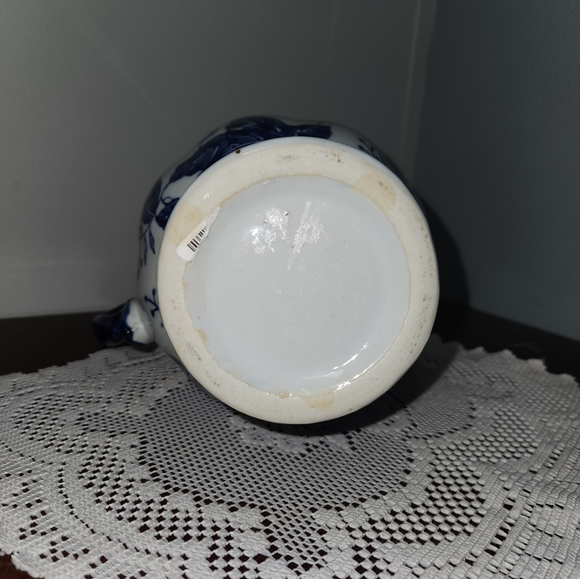 Vintage Blue and White Floral Petit Vase Pitcher - Picture 3 of 6